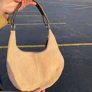 🌐 VTG suede hobo bag